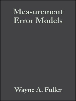 cover image of Measurement Error Models